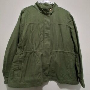J. Crew Reimagined Utility Jacket Military Olive Green Women's XL Cotton Twill